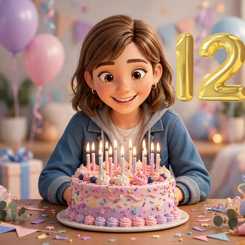 12th Birthday Blessings Card