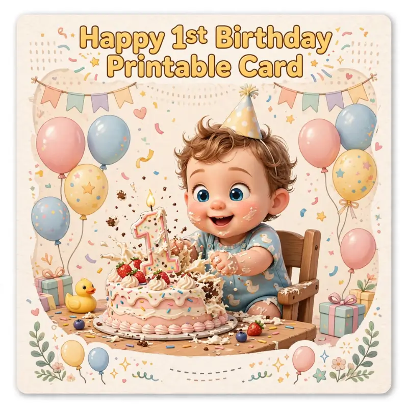 1st Birthday Blessings Card