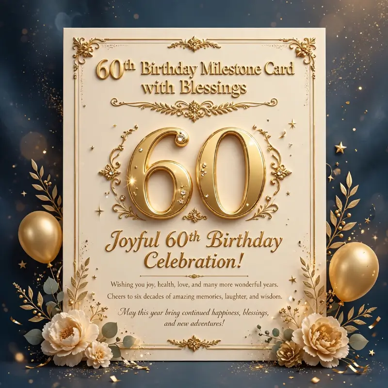 60th Birthday Milestone Card