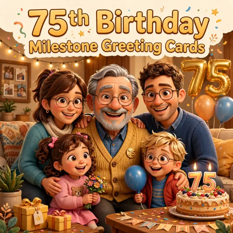 75th Birthday Milestone Cards