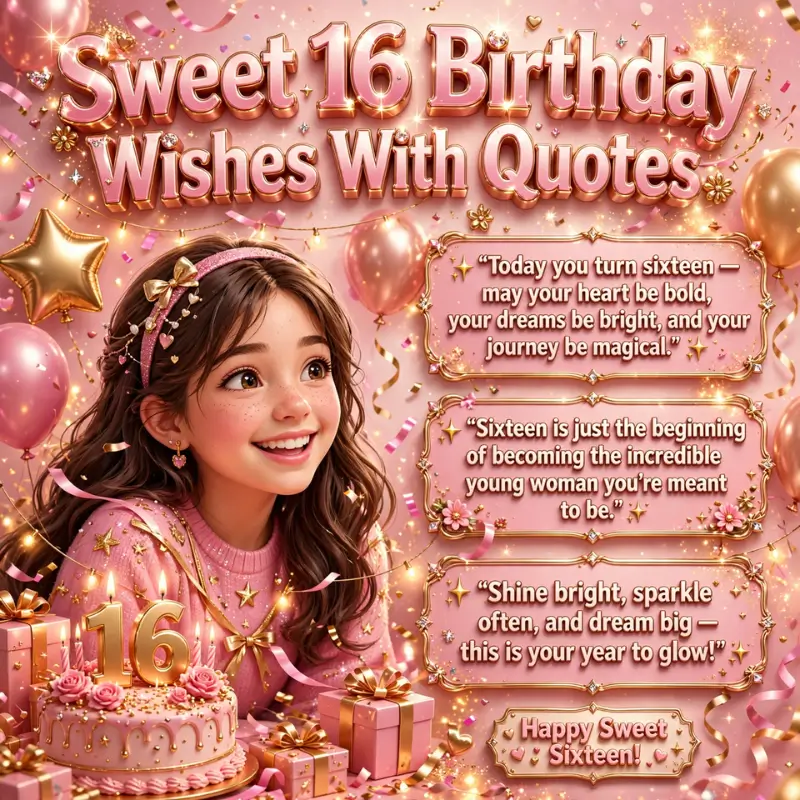 Sweet 16 Birthday Wishes With Quotes